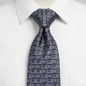 Murano Silk Tie Geometric Cubes Blue Formal Business Dress